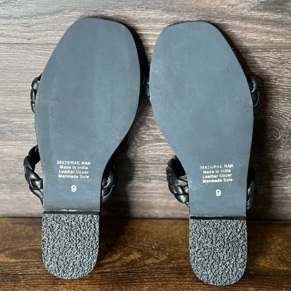 Diba True Rae Nah Leather Braided Sandal in Black, Size 9. New in Box!